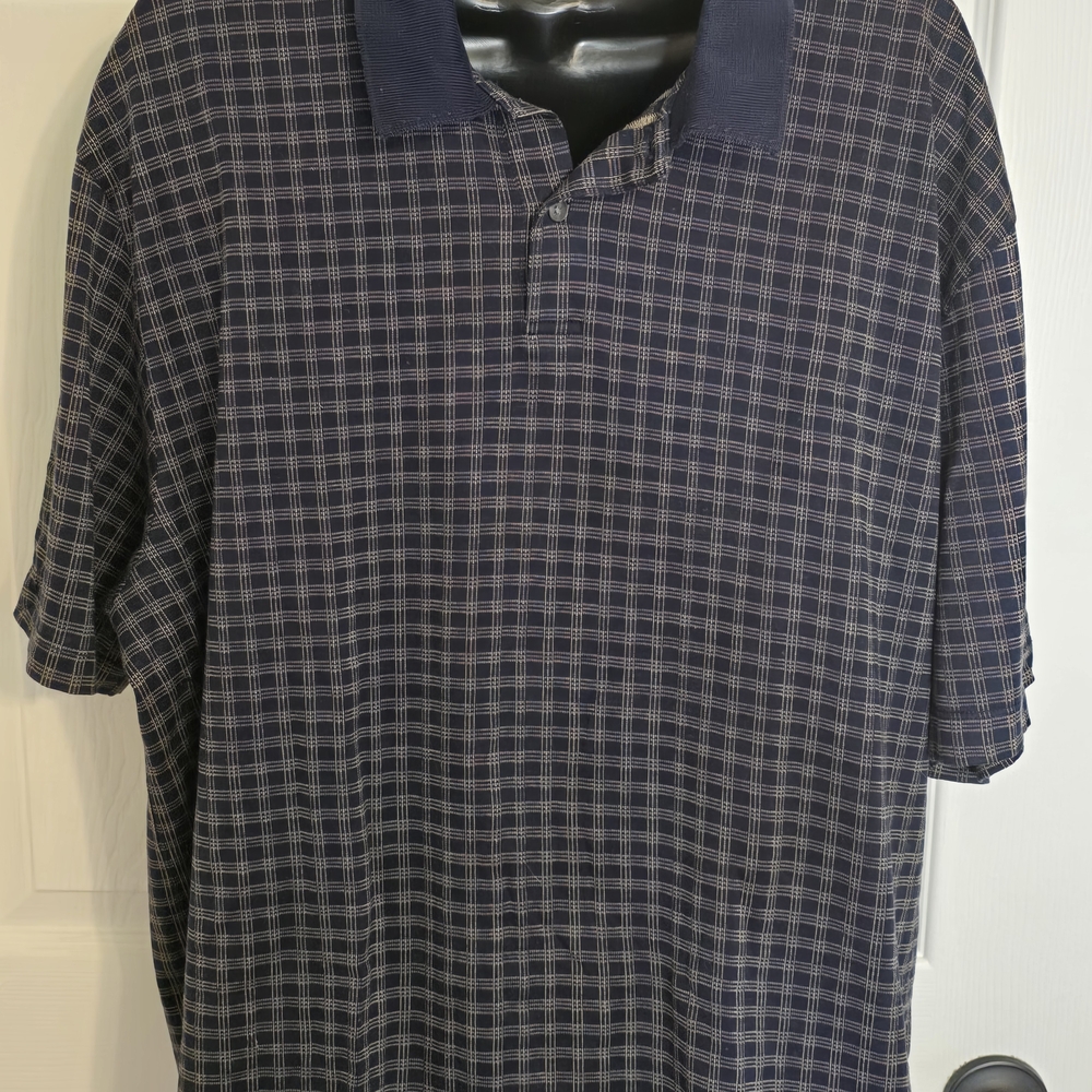 Tasso Elba Blue and Black Polo Shirt Like New Size XL
